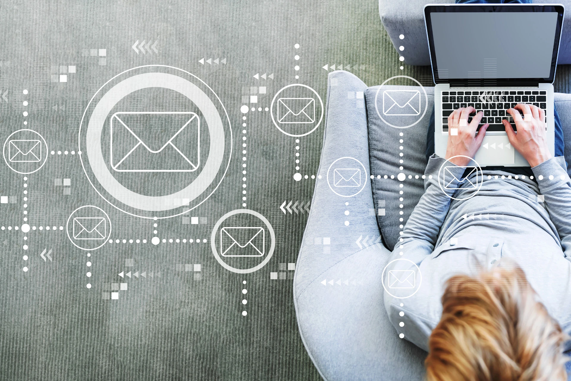 Newsletter Woman on her laptop